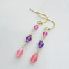 Elegant Beaded Gemstone Dangle Earrings
