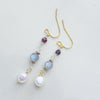 Elegant Beaded Gemstone Dangle Earrings