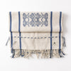Handwoven Cotton Table Runner with Timeless Indigo Motif
