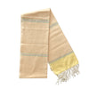 Cotton Shawl with Colorful Stripes: Cream Pink
