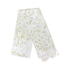 Garten: Ivory White Blue Eco Print Shawl with Natural Cotton Botanical Prints