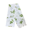 Garten: Ivory White Blue Eco Print Shawl with Natural Cotton Botanical Prints