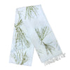 Garten: Ivory White Blue Eco Print Shawl with Natural Cotton Botanical Prints