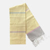 Cotton Shawl with Colorful Stripes: Light Yellow