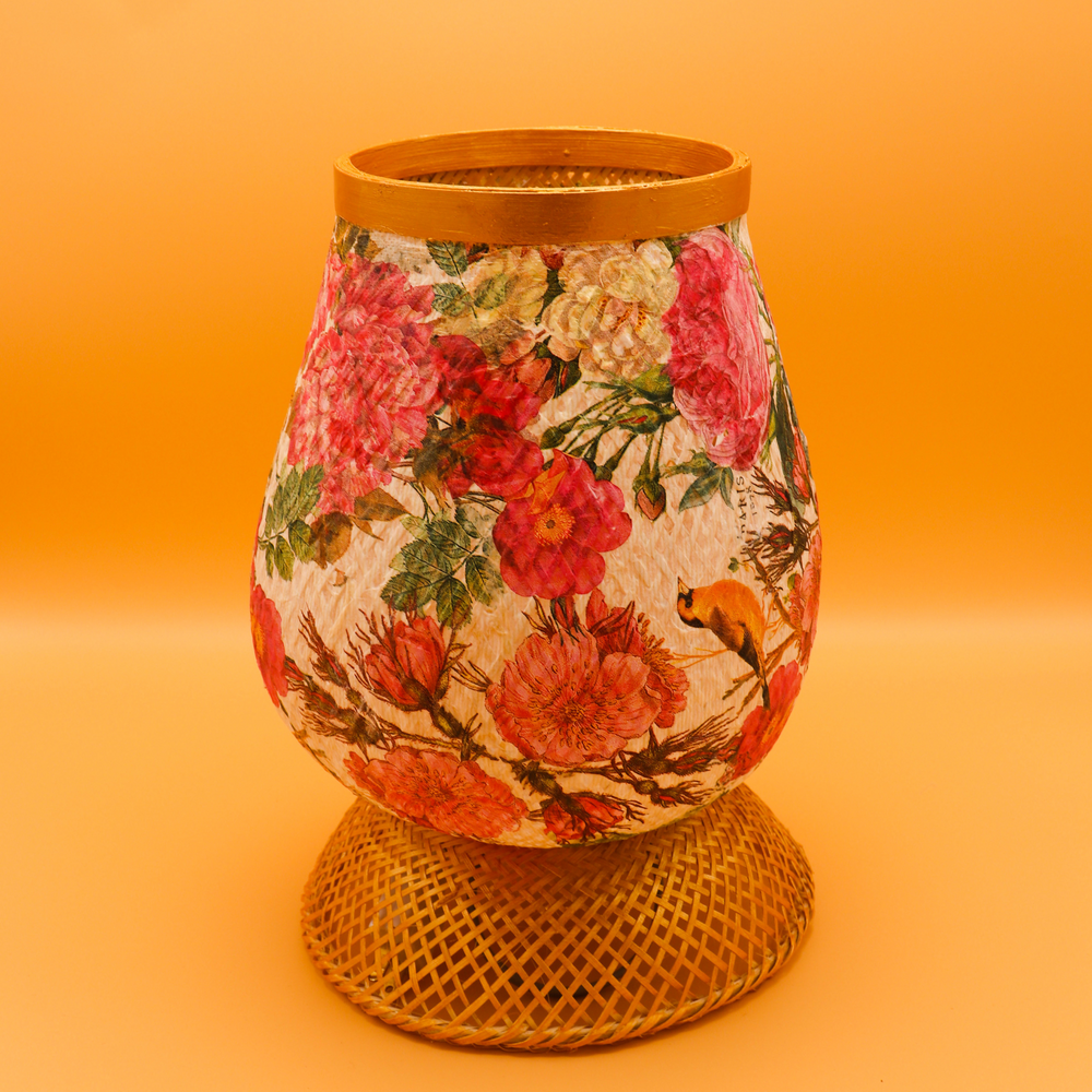 Decoupage Bamboo Lamp (Medium)