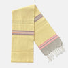 Cotton Shawl with Colorful Stripes: Light Yellow