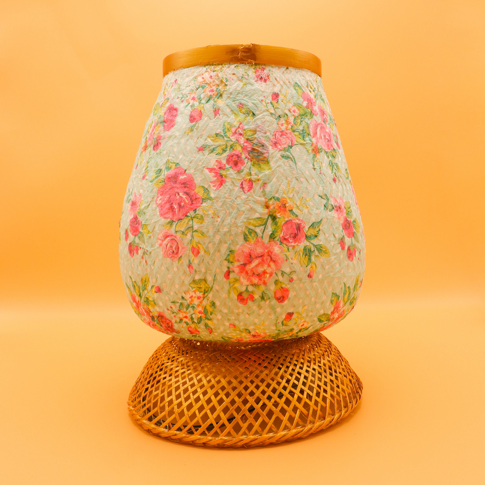 Decoupage Bamboo Lamp (Medium)