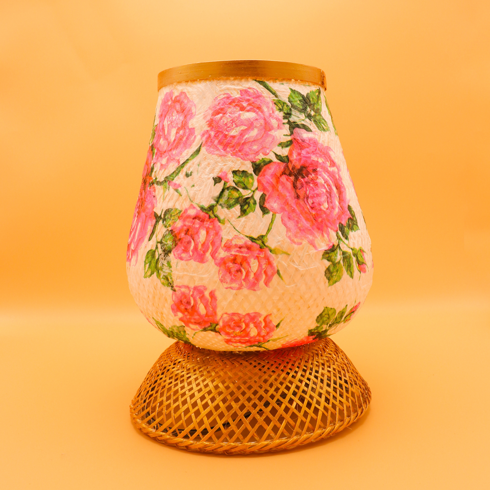 Decoupage Bamboo Lamp (Medium)