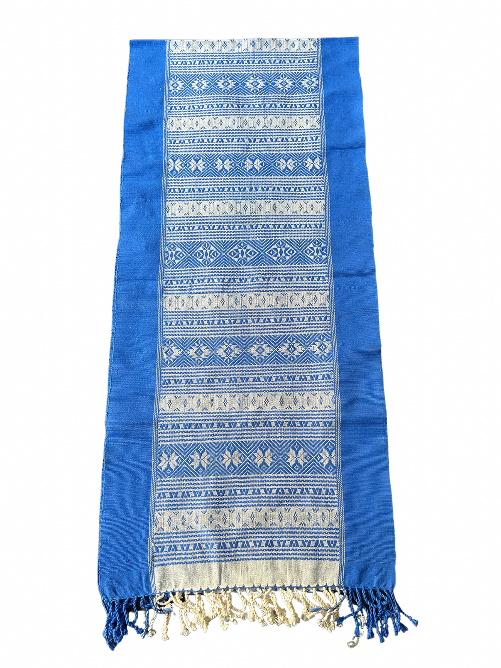 Natural Dyed Handwoven Cotton Table Runner (Wide Border)