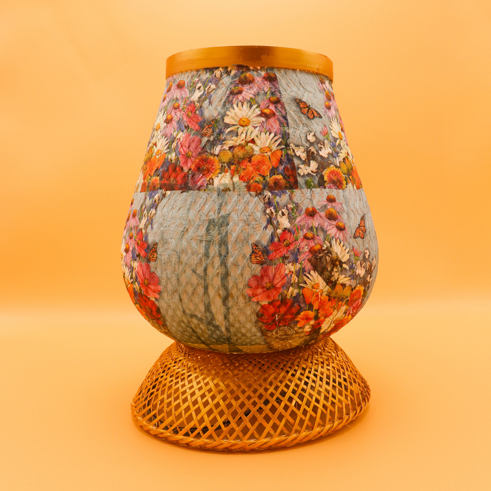 Decoupage Bamboo Lamp (Medium)