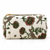 Floral Bird Print Cotton Pouch