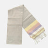 Cotton Shawl with Colorful Stripes: Grey