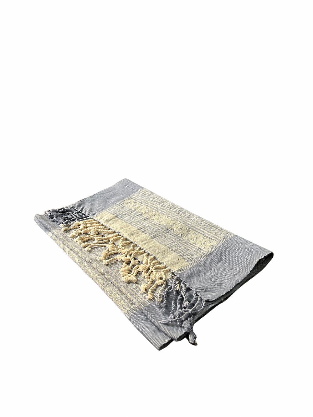 Natural Dyed Handwoven Cotton Table Runner (Wide Border)