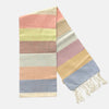 Cotton Shawl with Colorful Stripes: Colorful Squares