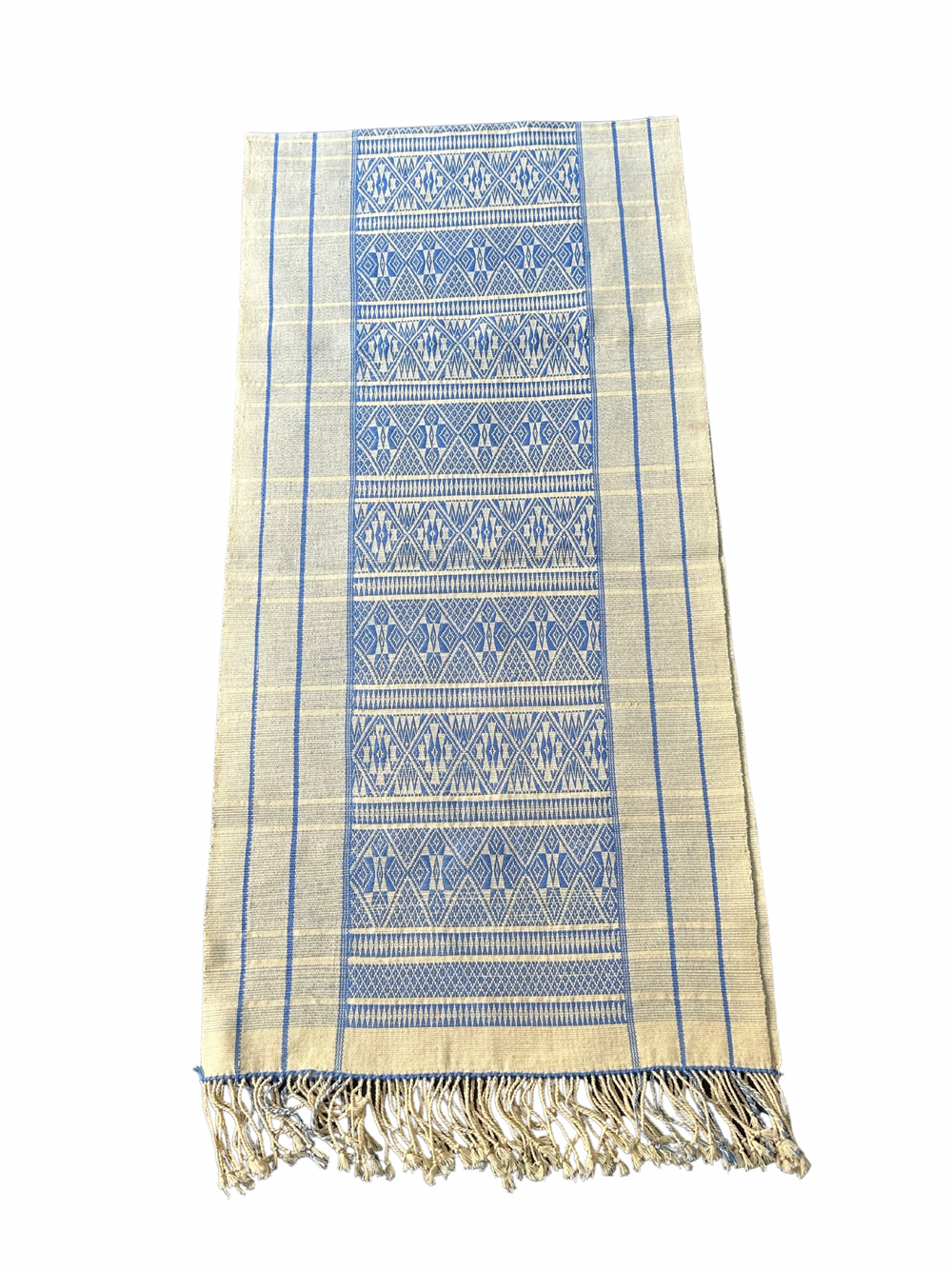 Natural Dyed Handwoven Cotton Table Runner (Wide Border)
