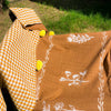 Aura Bloom Cotton Throw (Brown Edition)