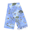 Garten: Blue & White Eco Print Shawl with Natural Cotton Botanical Prints