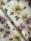 Soft Beige Blossom Cotton Linen Fabric