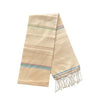 Cotton Shawl with Colorful Stripes: Cream Pink