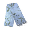 Garten: Light Blue Eco Print Shawl with Natural Cotton Botanical Prints