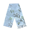 Garten: Light Blue Eco Print Shawl with Natural Cotton Botanical Prints