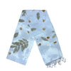 Garten: Light Blue Eco Print Shawl with Natural Cotton Botanical Prints