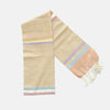 Cotton Shawl with Colorful Stripes: Beige