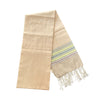 Cotton Shawl with Colorful Stripes: Cream Pink