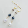 Elegant Beaded Gemstone Dangle Earrings