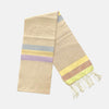 Cotton Shawl with Colorful Stripes: Beige