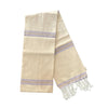Cotton Shawl with Colorful Stripes: Cream Pink