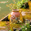Garten: Gold Coated Decoupage Terracotta Pot with Handle