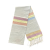 Cotton Shawl with Colorful Stripes: Sky Blue