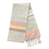 Cotton Shawl with Colorful Stripes: Sky Blue