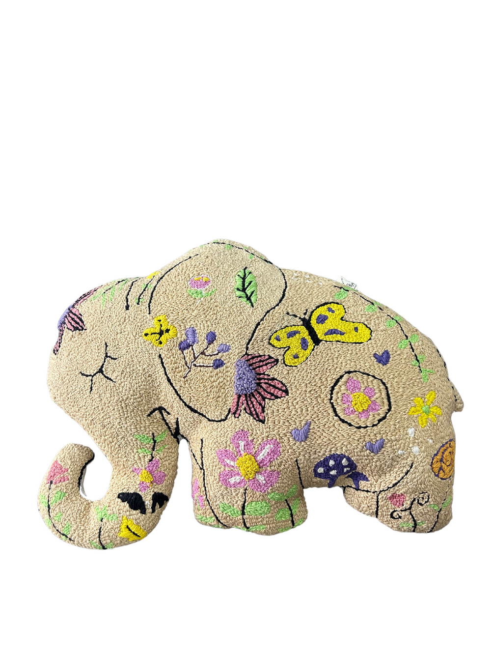 Punch Needle Embroidered Elephant Stuff Toy