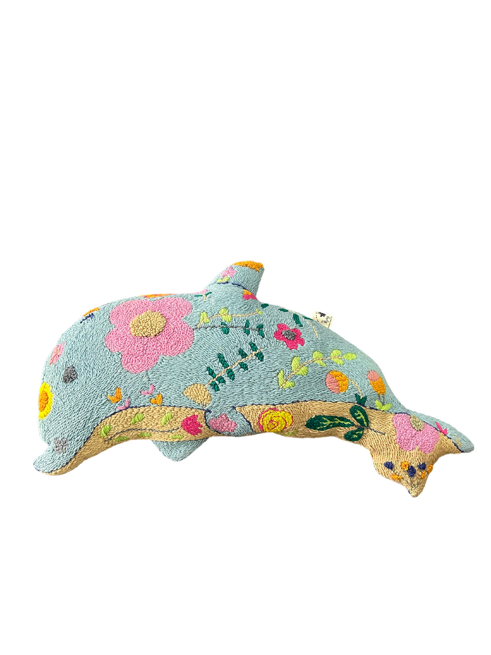 Punch Needle Embroidered Dolphin Stuff Toy