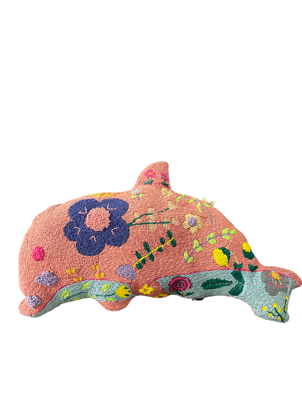 Punch Needle Embroidered Dolphin Stuff Toy