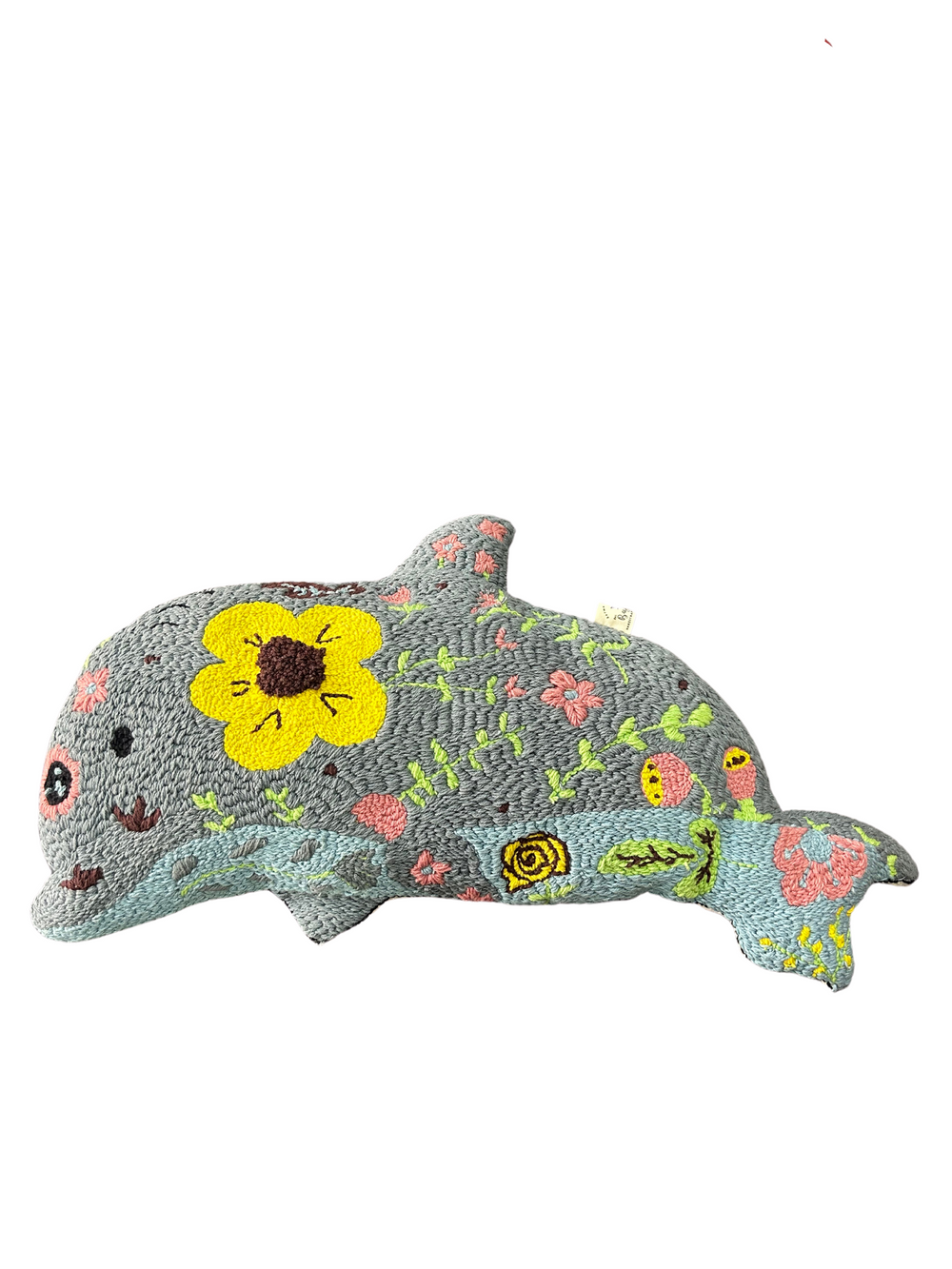 Punch Needle Embroidered Dolphin Stuff Toy
