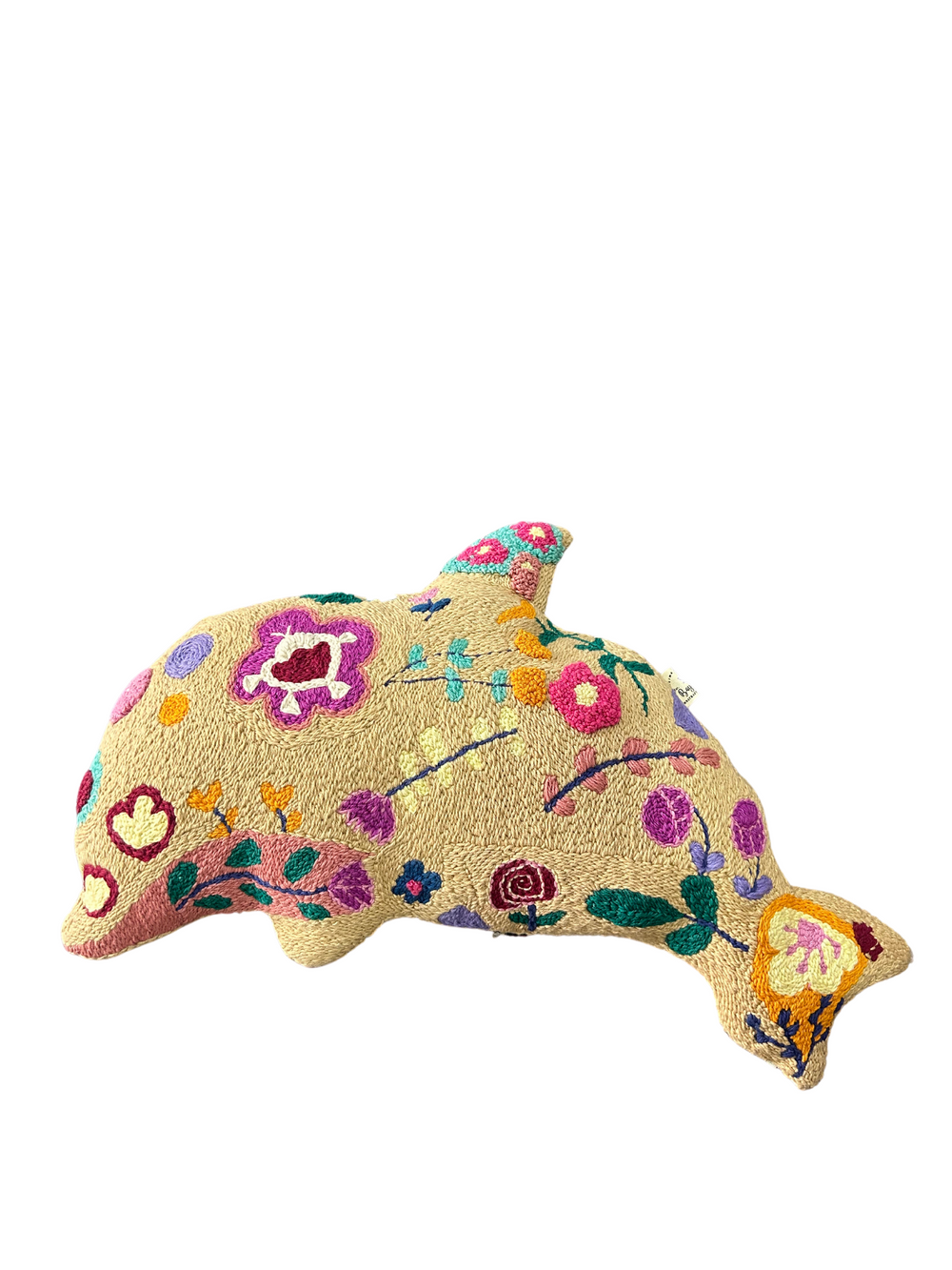 Punch Needle Embroidered Dolphin Stuff Toy