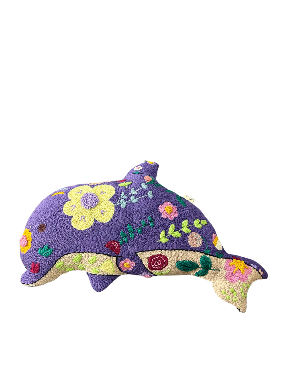 Punch Needle Embroidered Dolphin Stuff Toy