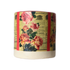 Vintage Floral Pattern Decoupage Terracotta Pot - Medium Size (Height: 8~9 inches, Width: 10~12 inches)
