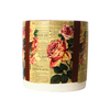 Vintage Floral Pattern Decoupage Terracotta Pot - Medium Size (Height: 8~9 inches, Width: 10~12 inches)