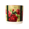 Vintage Floral Pattern Decoupage Terracotta Pot - Medium Size (Height: 8~9 inches, Width: 10~12 inches)