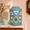 Mira: Terracotta Flower Pot (Geometric Pattern)