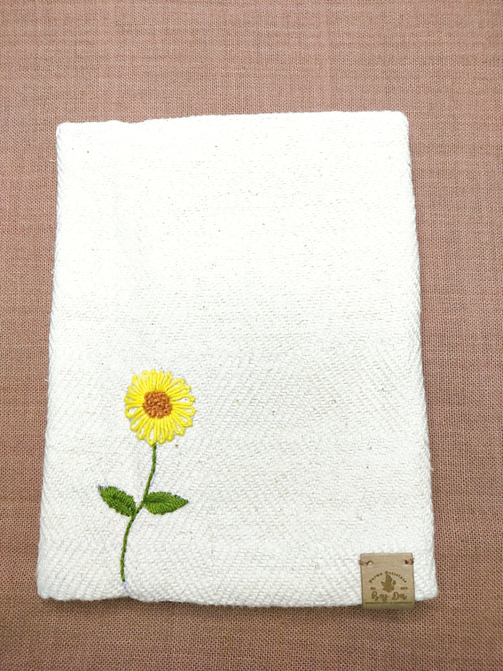 100% Cotton Book Cover with Beautiful Embroidery Flowers (Design 1)