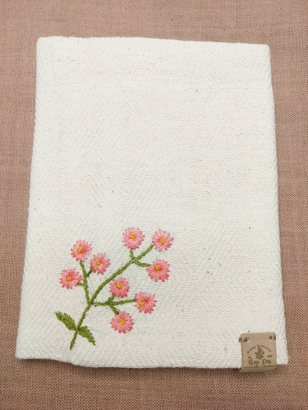 100% Cotton Book Cover with Beautiful Embroidery Flowers (Design 1)