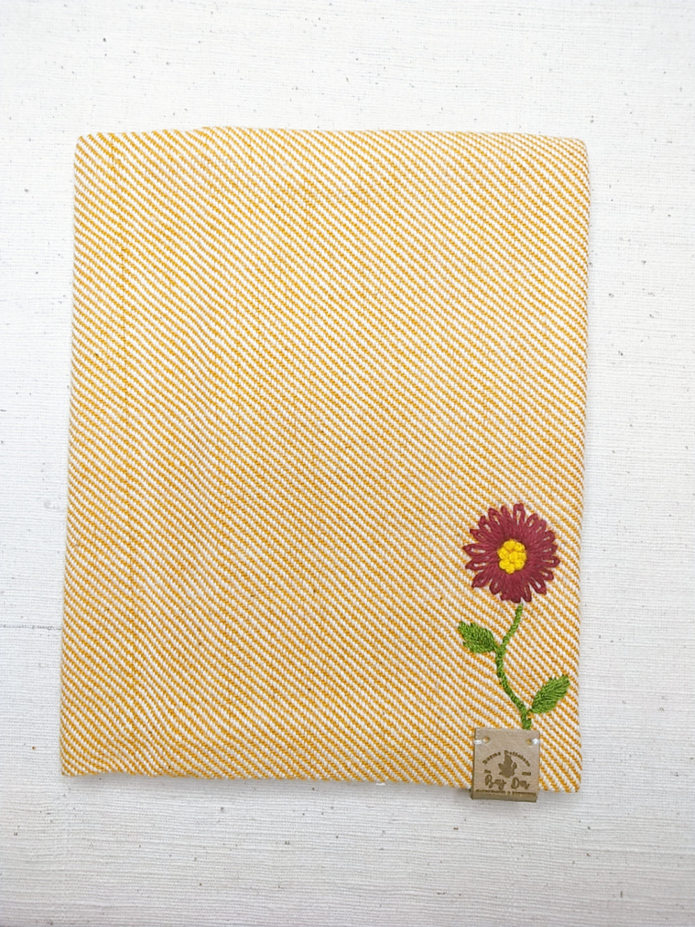 100% Cotton Book Cover with Beautiful Embroidery Flowers (Design2 )