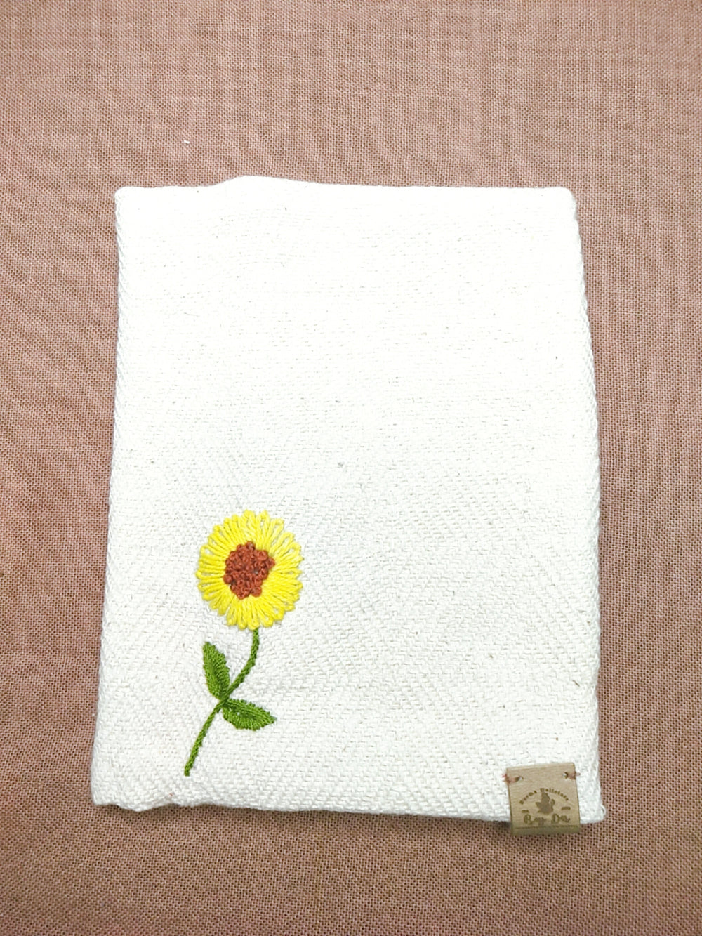 100% Cotton Book Cover with Beautiful Embroidery Flowers (Design 1)