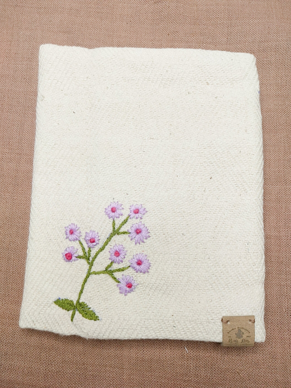 100% Cotton Book Cover with Beautiful Embroidery Flowers (Design 1)
