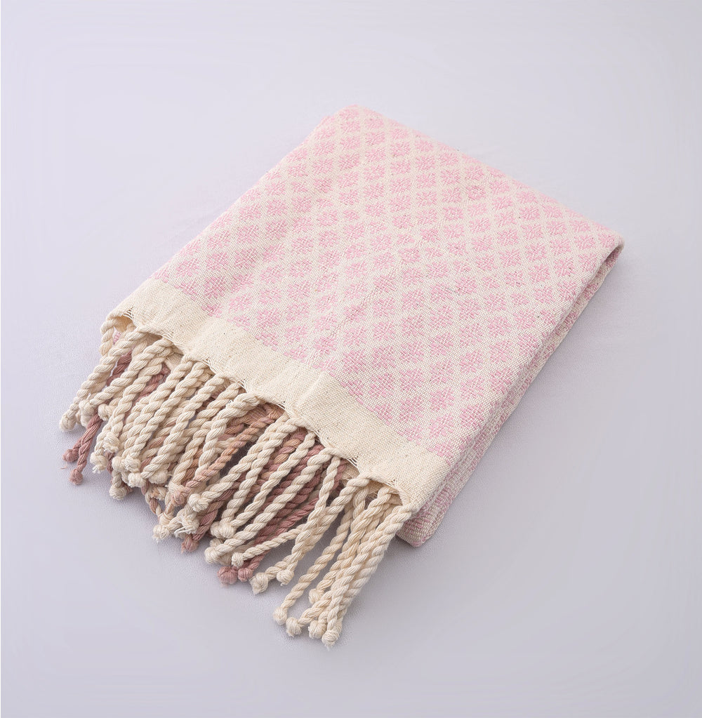 Natural Dyed Handwoven Table Runner in Royal Jasmine Pattern